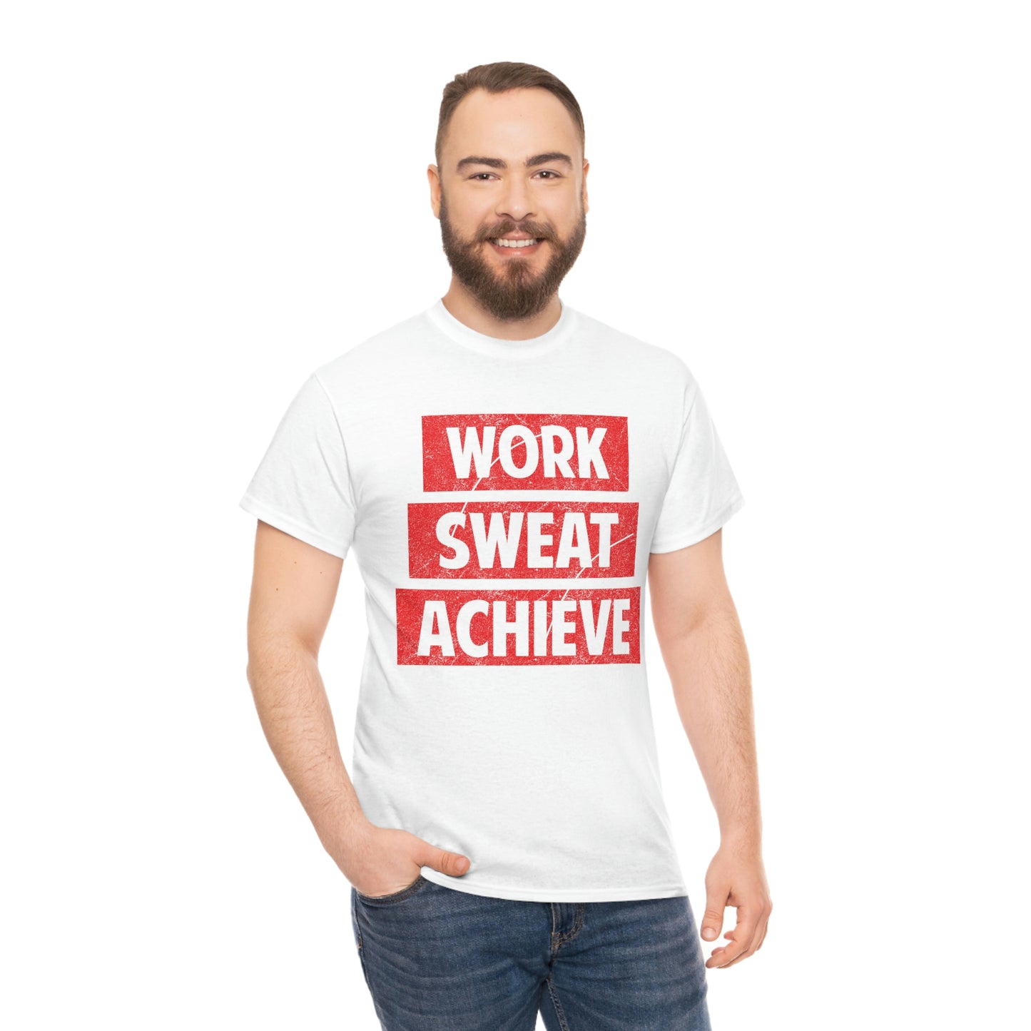 Work, Sweat, Achieve - Unisex Heavy Cotton T-shirt