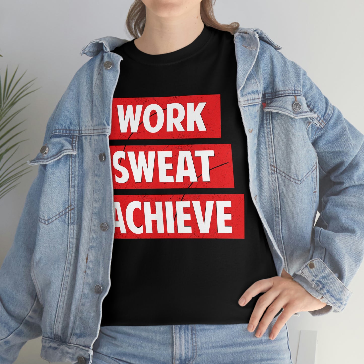 Work, Sweat, Achieve - Unisex Heavy Cotton T-shirt