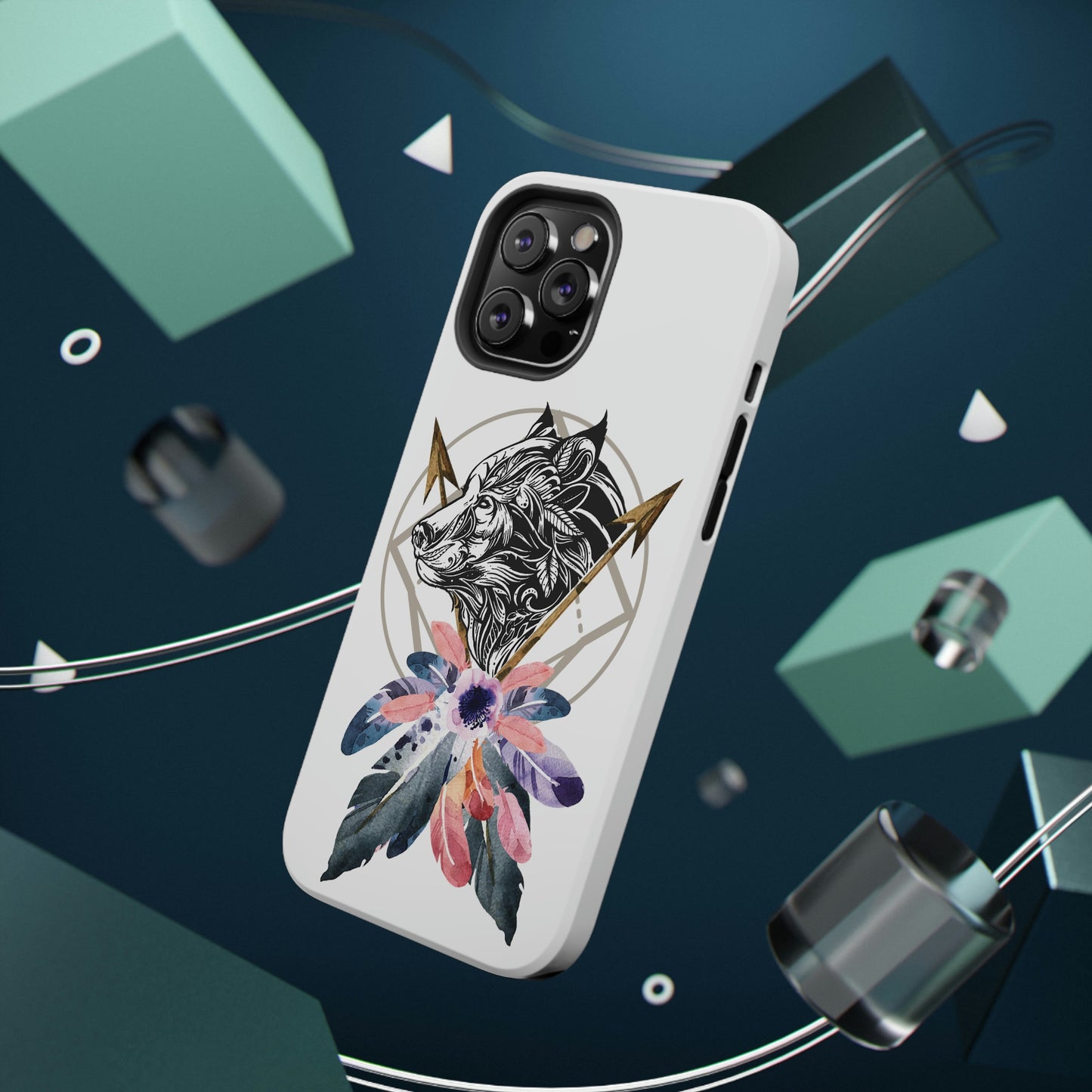 BOHO Styled Wolf - Impact-Resistant Cases for iPhone and Samsung