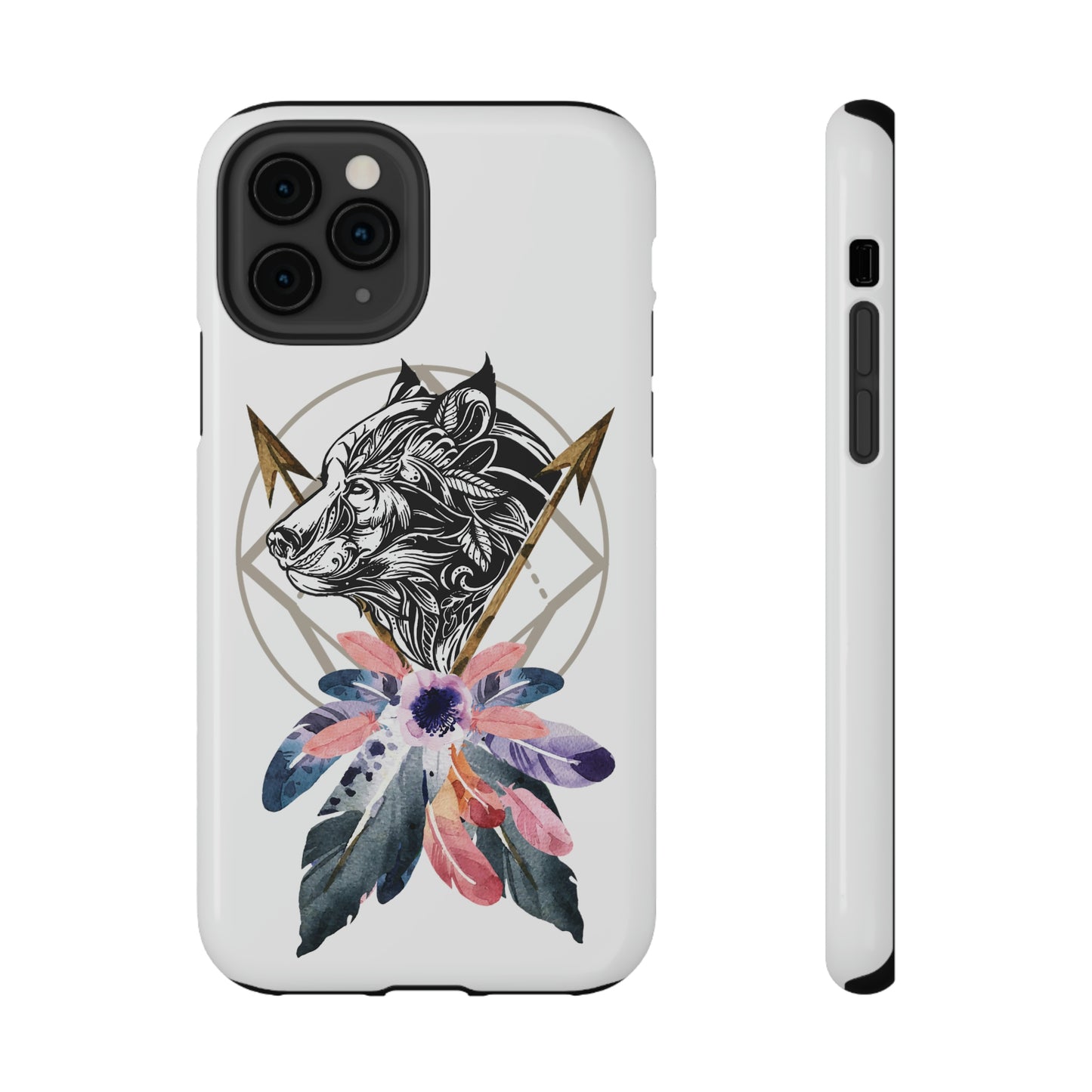 BOHO Styled Wolf - Impact-Resistant Cases for iPhone and Samsung