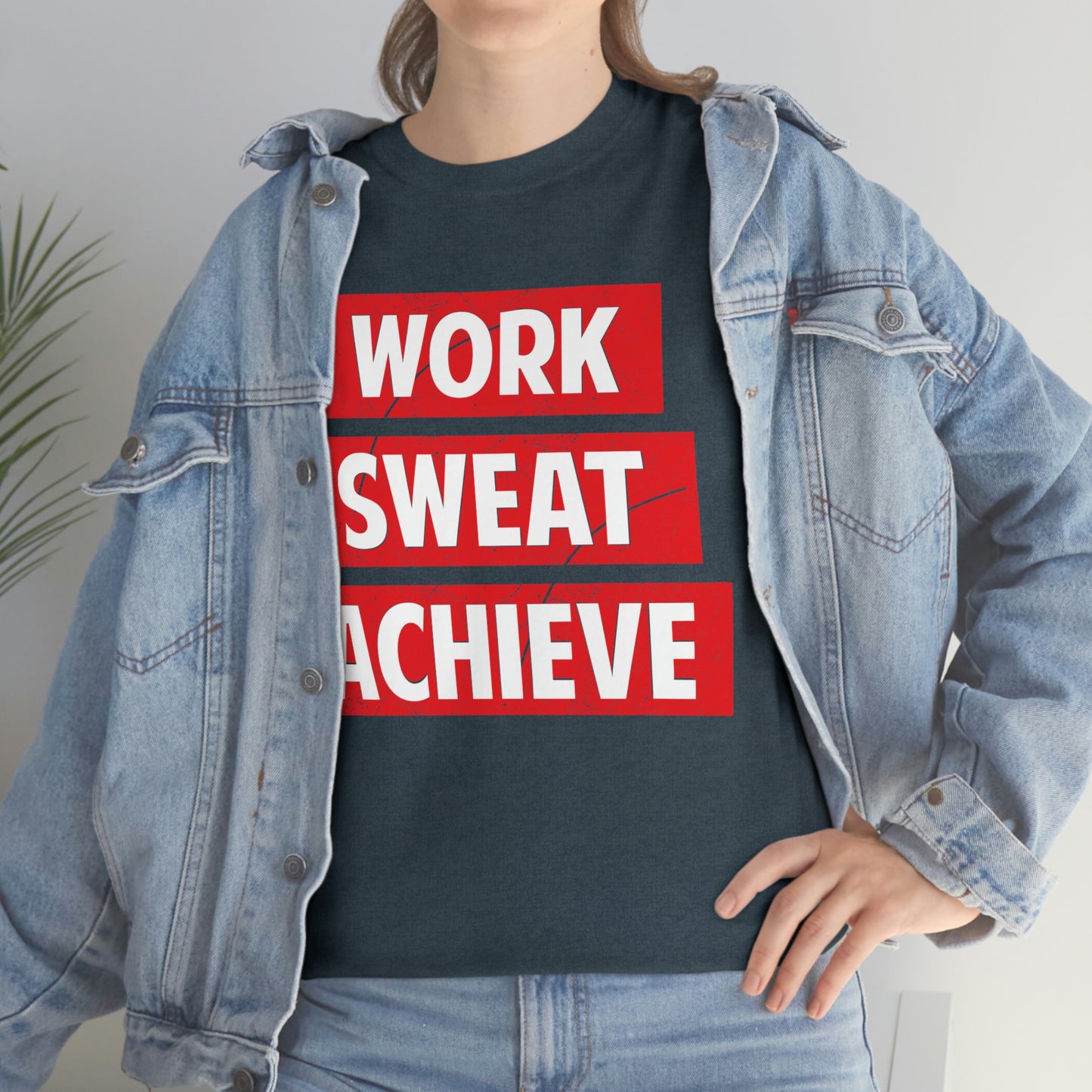 Work, Sweat, Achieve - Unisex Heavy Cotton T-shirt
