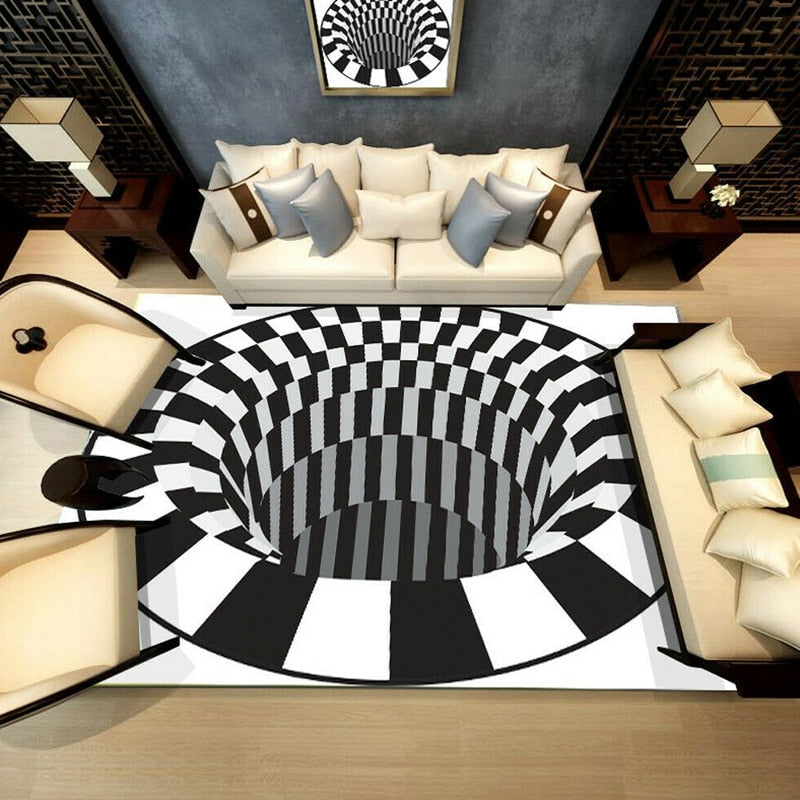3D Swirl Print Optical Illusion Areas Rug