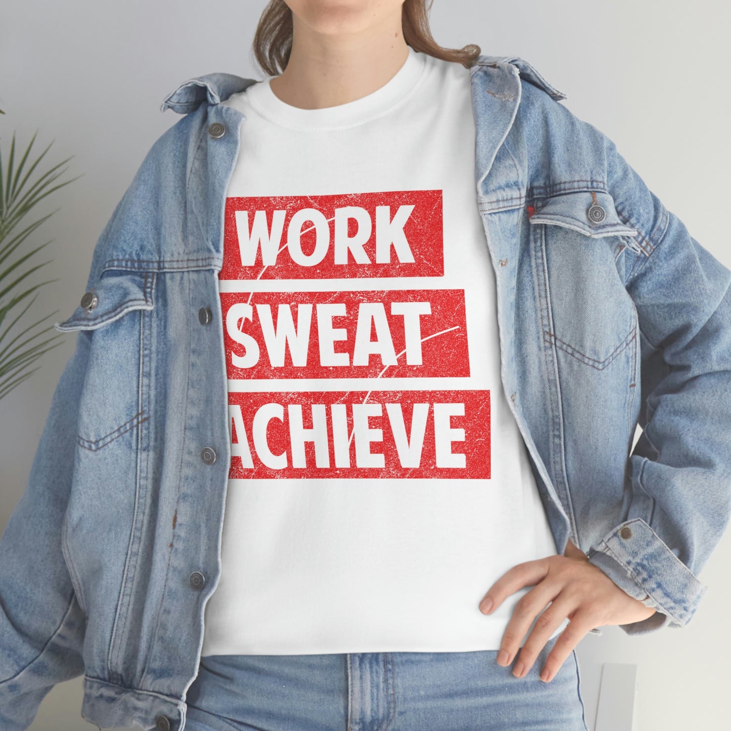 Work, Sweat, Achieve - Unisex Heavy Cotton T-shirt