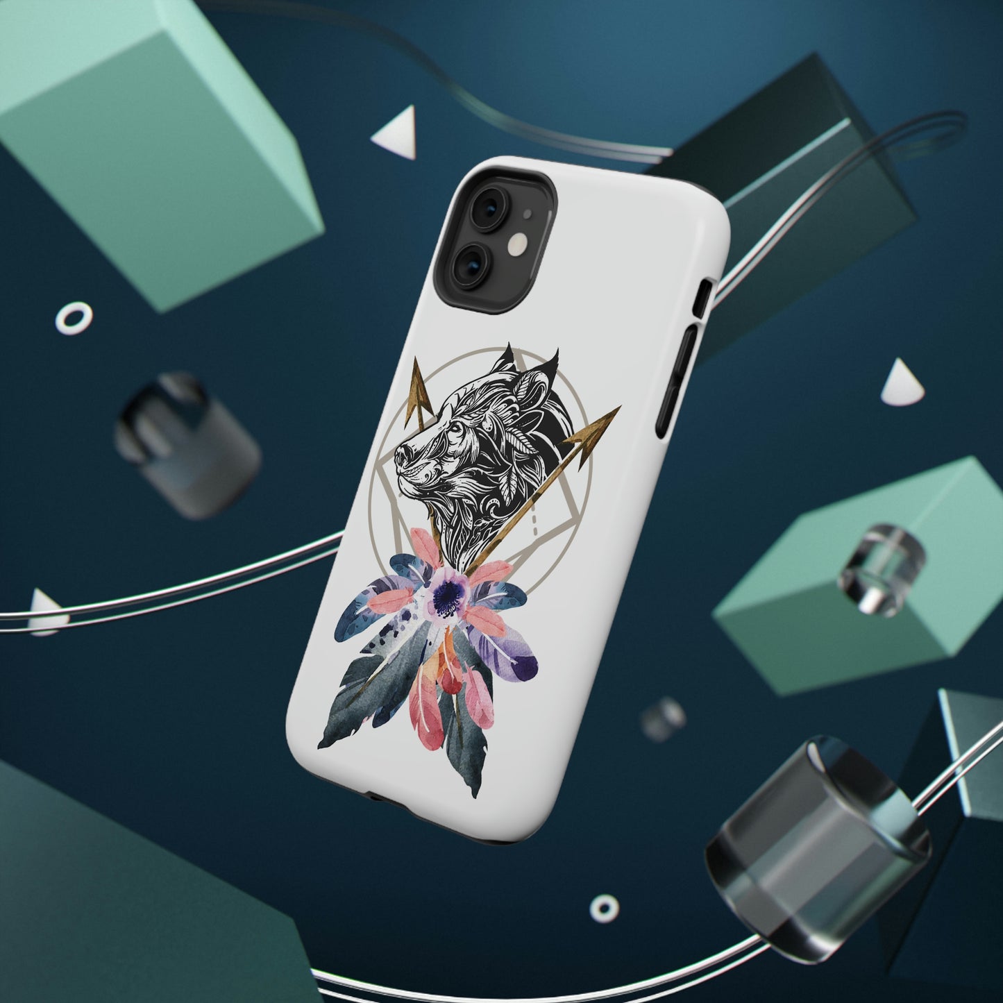 BOHO Styled Wolf - Impact-Resistant Cases for iPhone and Samsung
