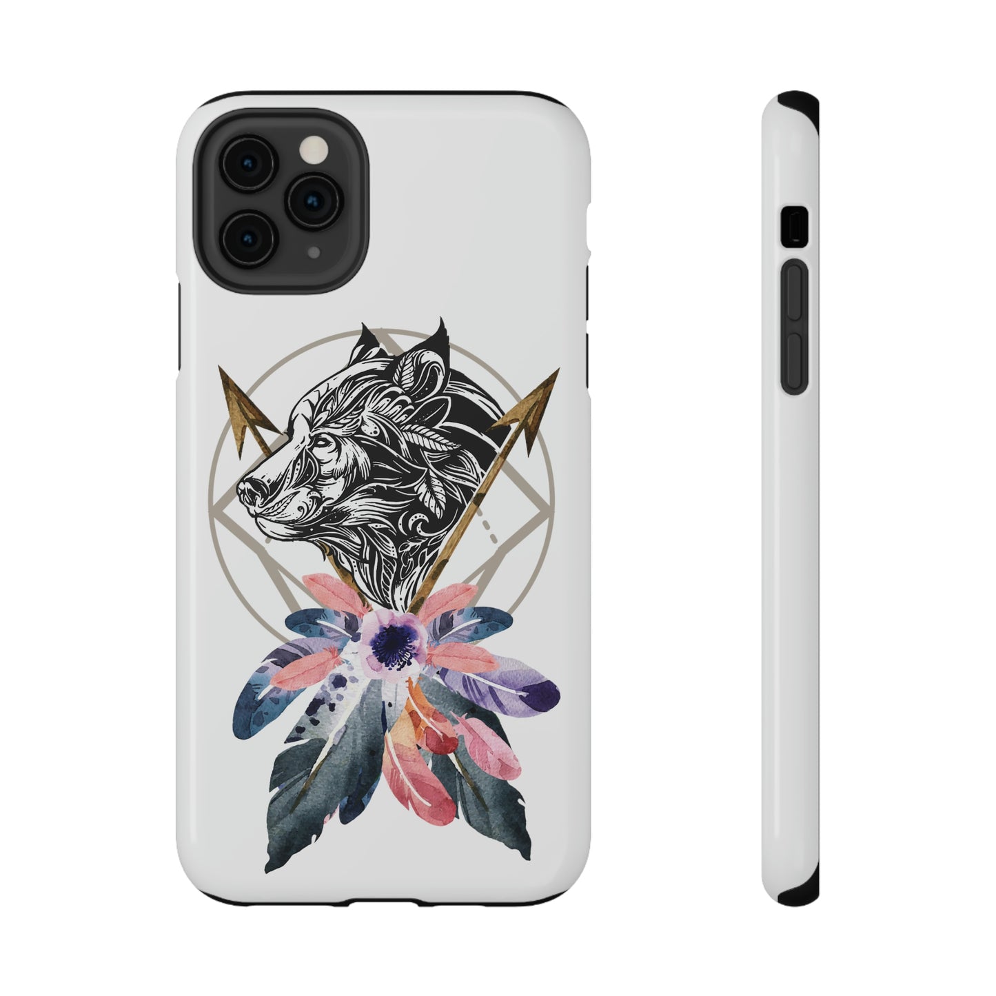 BOHO Styled Wolf - Impact-Resistant Cases for iPhone and Samsung