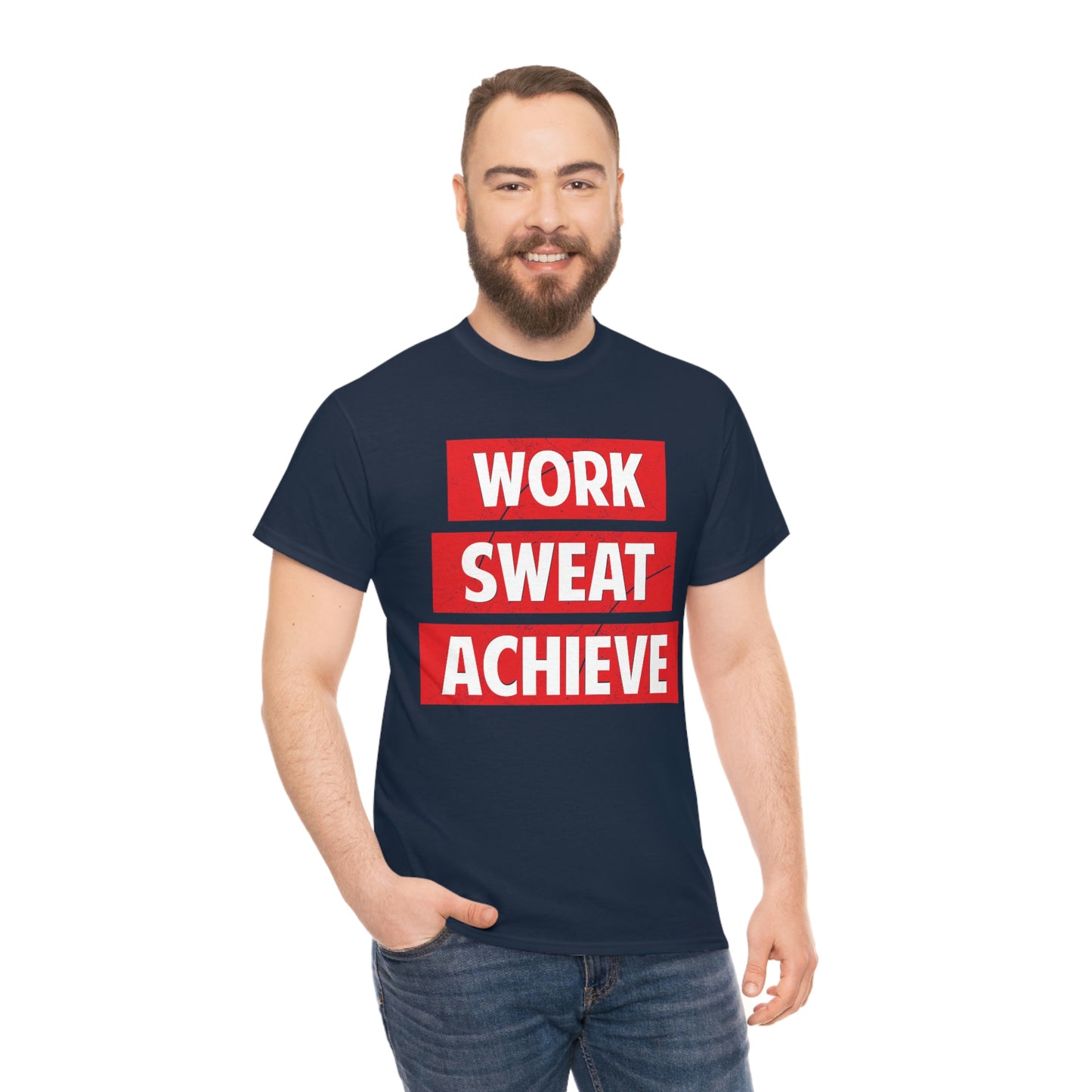 Work, Sweat, Achieve - Unisex Heavy Cotton T-shirt