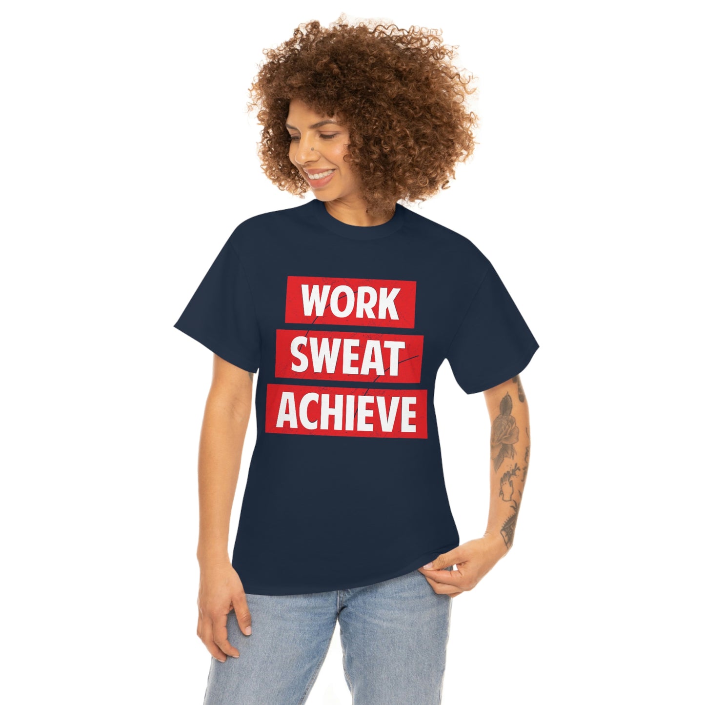 Work, Sweat, Achieve - Unisex Heavy Cotton T-shirt