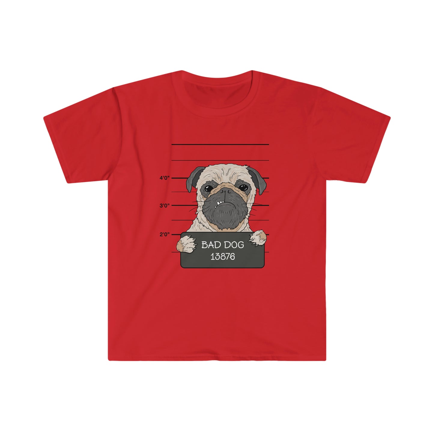 Bad Dog Pugshot - Unisex Softstyle T-Shirt