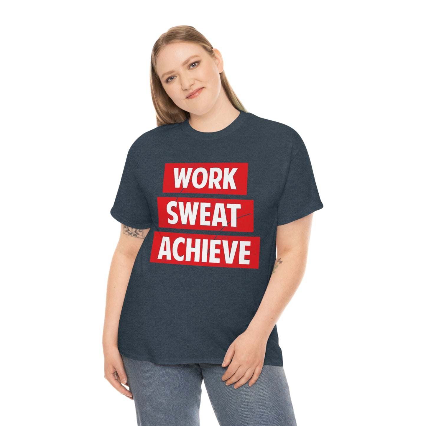 Work, Sweat, Achieve - Unisex Heavy Cotton T-shirt