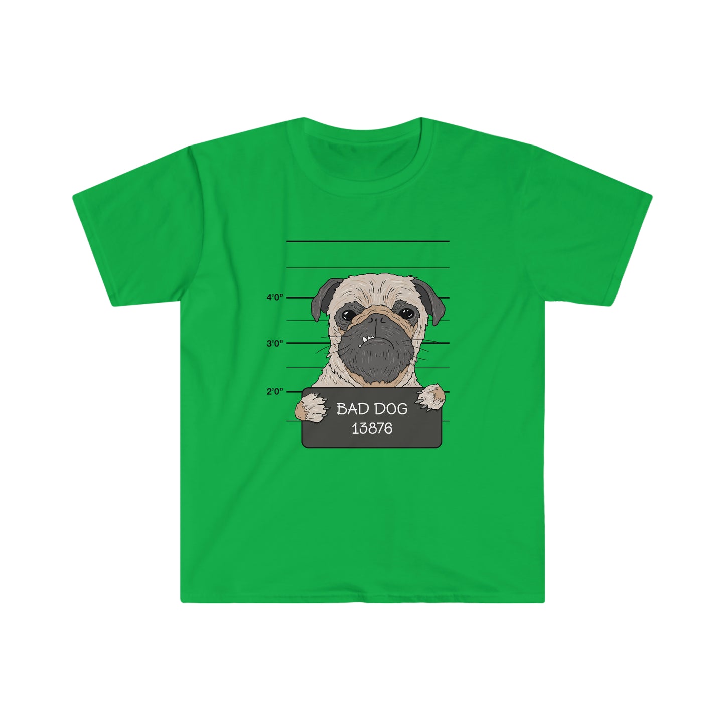 Bad Dog Pugshot - Unisex Softstyle T-Shirt