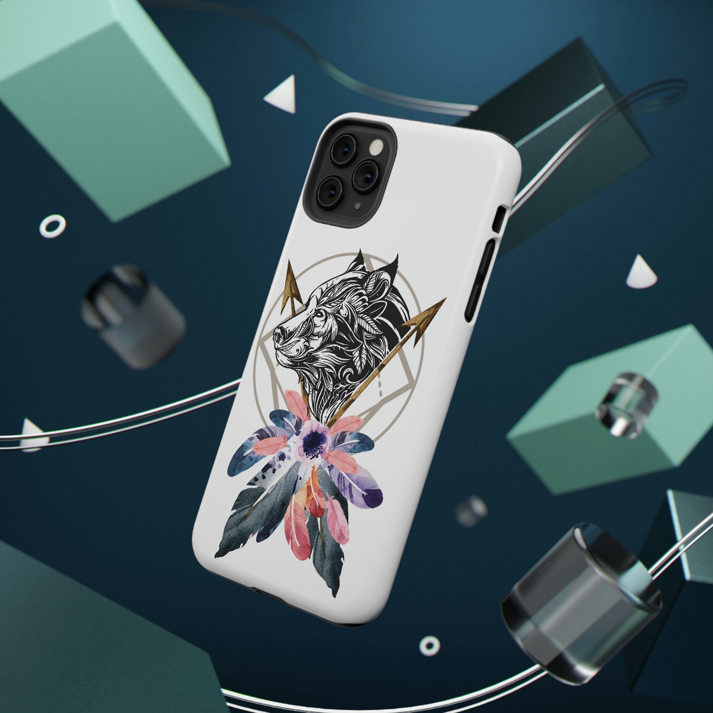 BOHO Styled Wolf - Impact-Resistant Cases for iPhone and Samsung