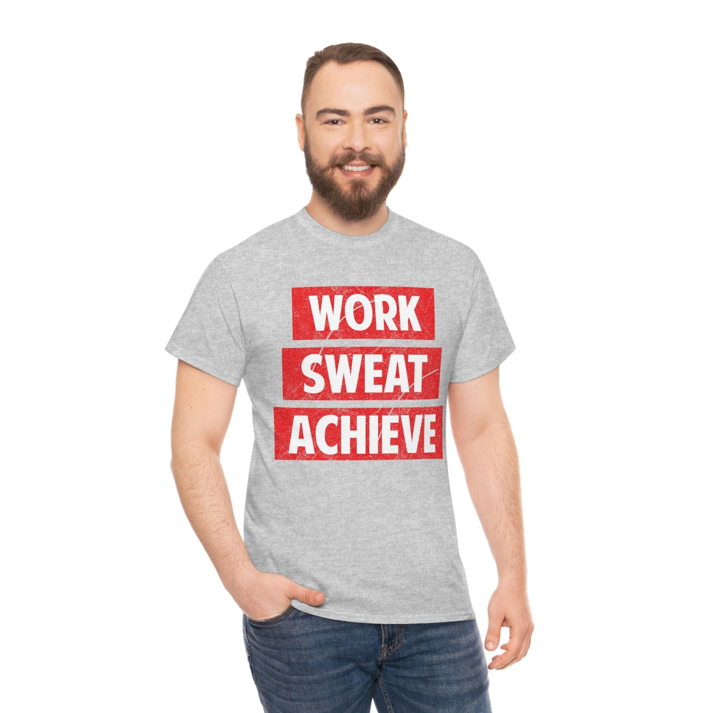 Work, Sweat, Achieve - Unisex Heavy Cotton T-shirt