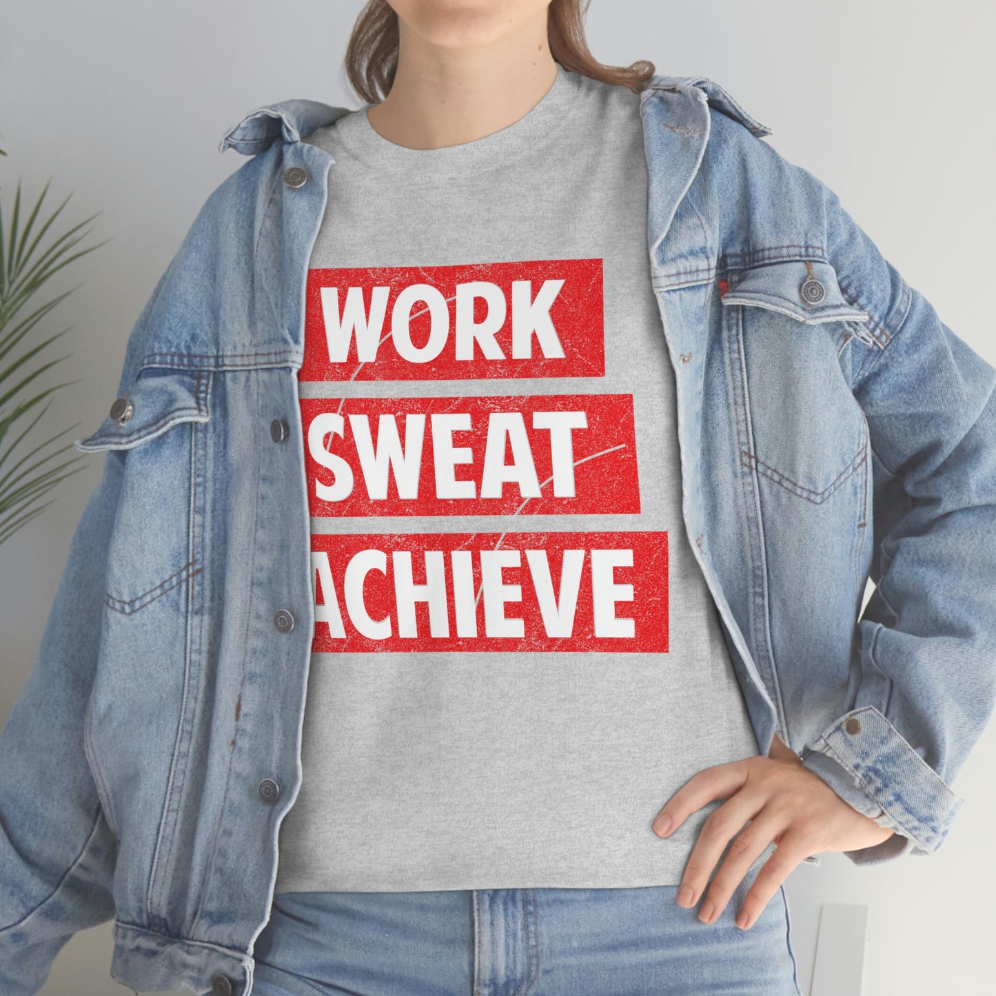 Work, Sweat, Achieve - Unisex Heavy Cotton T-shirt