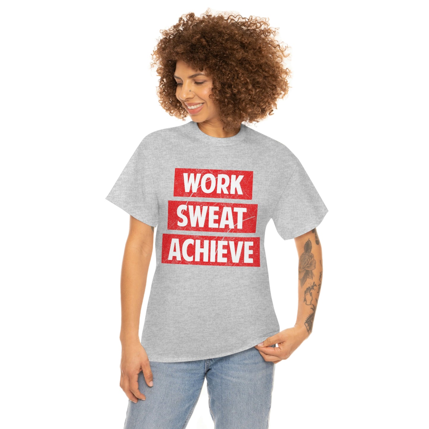 Work, Sweat, Achieve - Unisex Heavy Cotton T-shirt