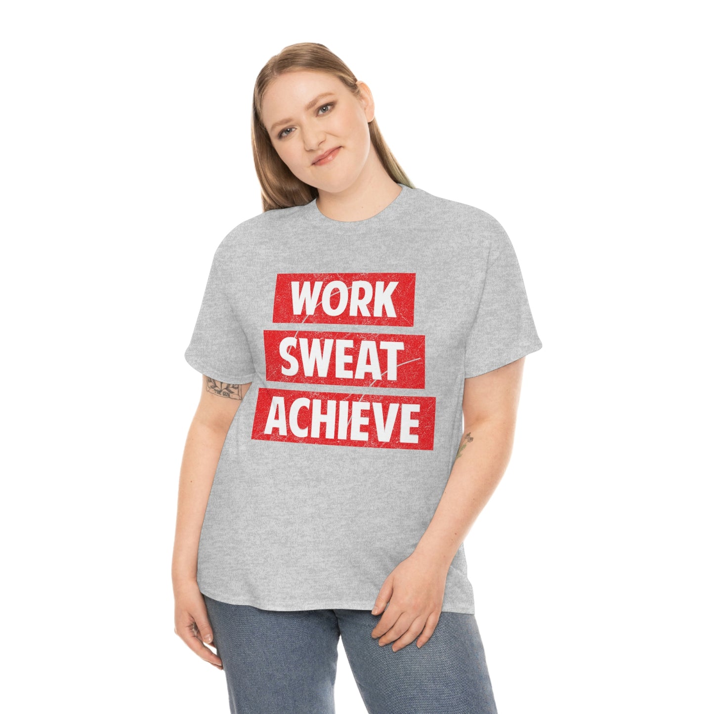 Work, Sweat, Achieve - Unisex Heavy Cotton T-shirt