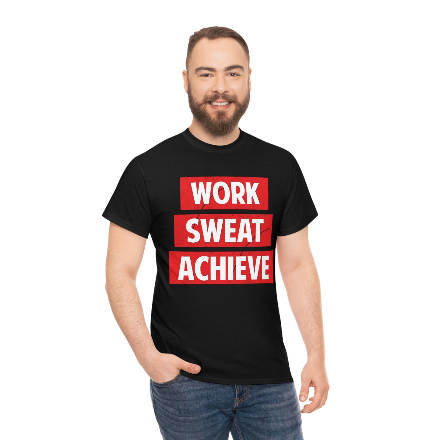 Work, Sweat, Achieve - Unisex Heavy Cotton T-shirt