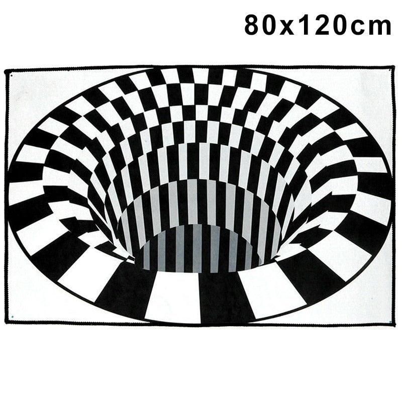 3D Swirl Print Optical Illusion Areas Rug