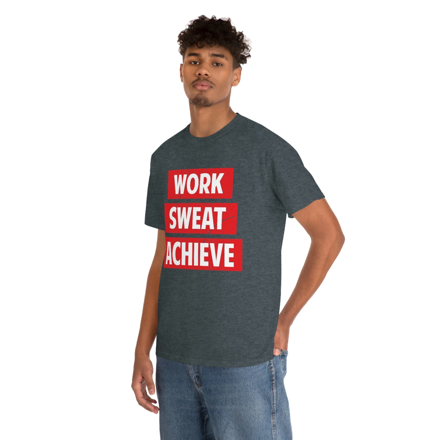 Work, Sweat, Achieve - Unisex Heavy Cotton T-shirt