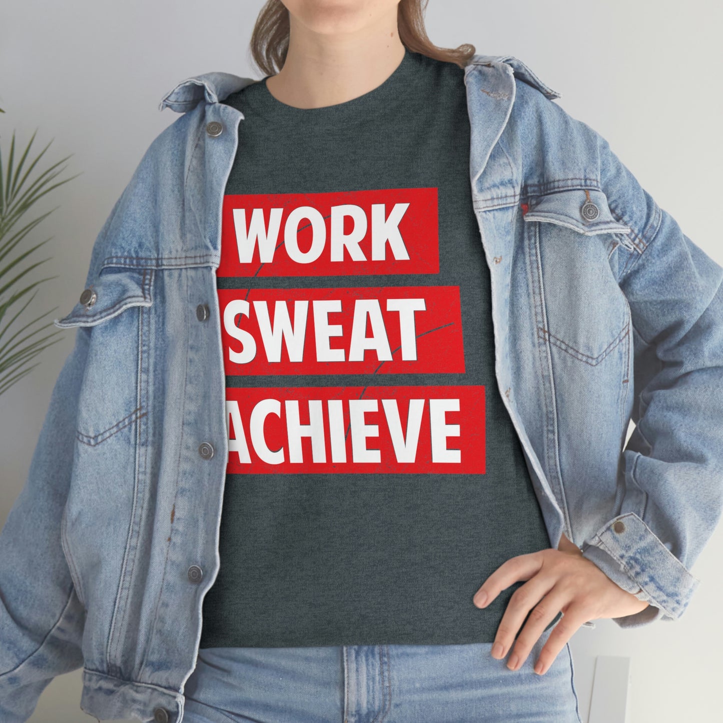 Work, Sweat, Achieve - Unisex Heavy Cotton T-shirt