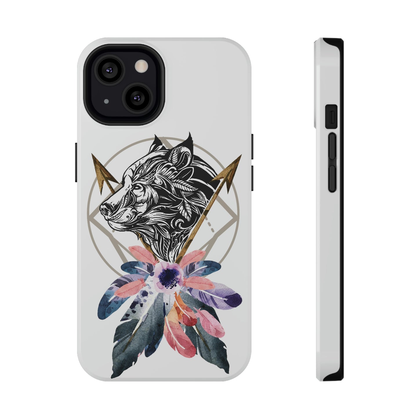BOHO Styled Wolf - Impact-Resistant Cases for iPhone and Samsung