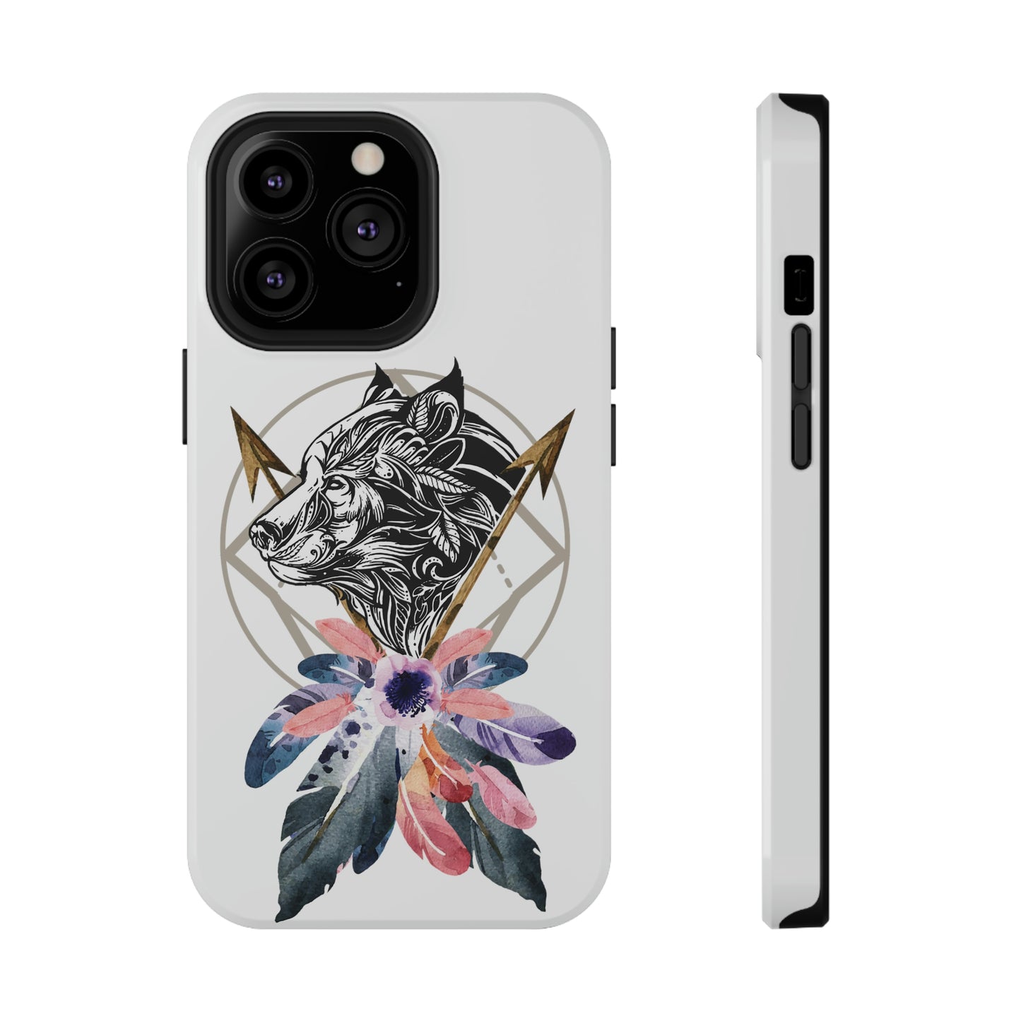 BOHO Styled Wolf - Impact-Resistant Cases for iPhone and Samsung