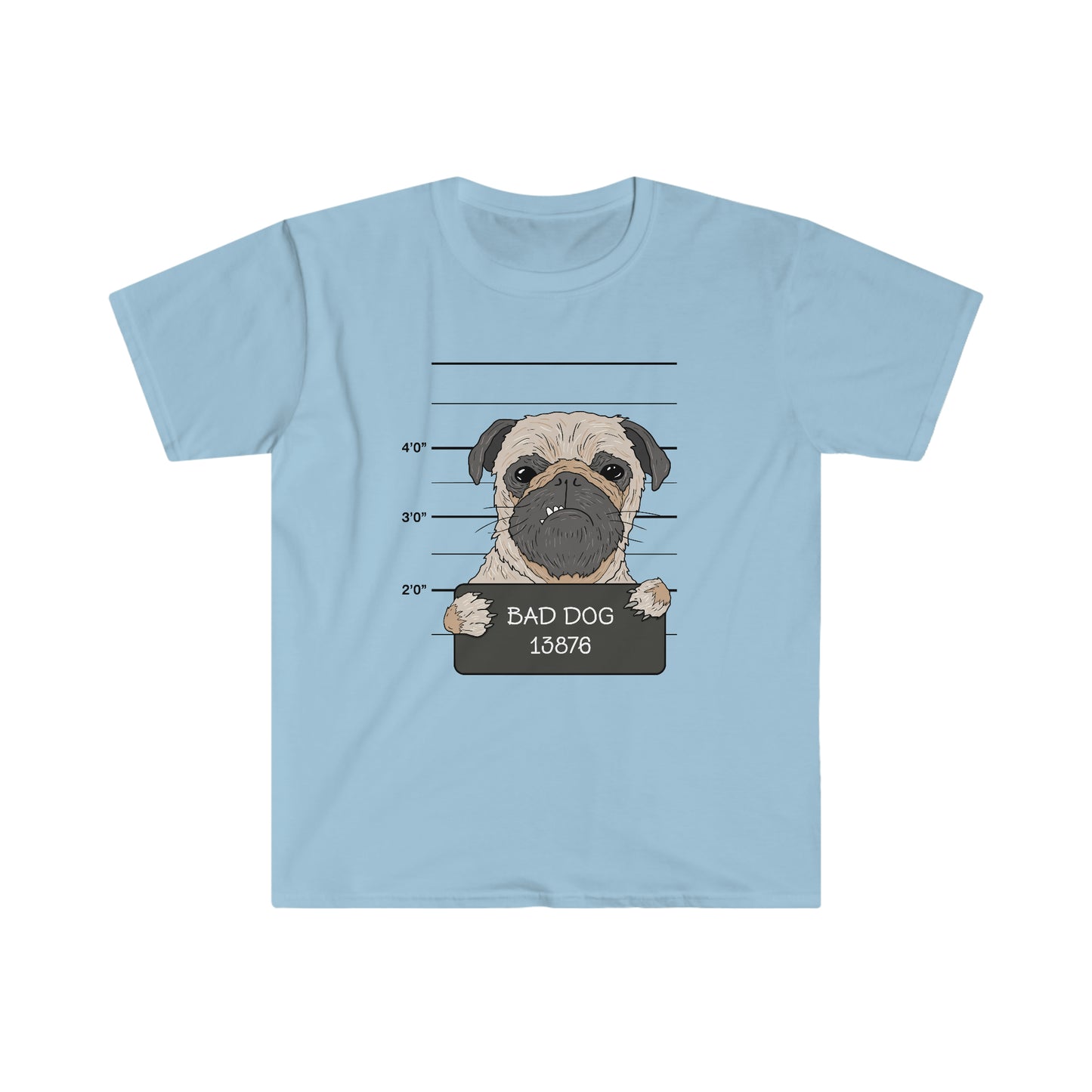Bad Dog Pugshot - Unisex Softstyle T-Shirt