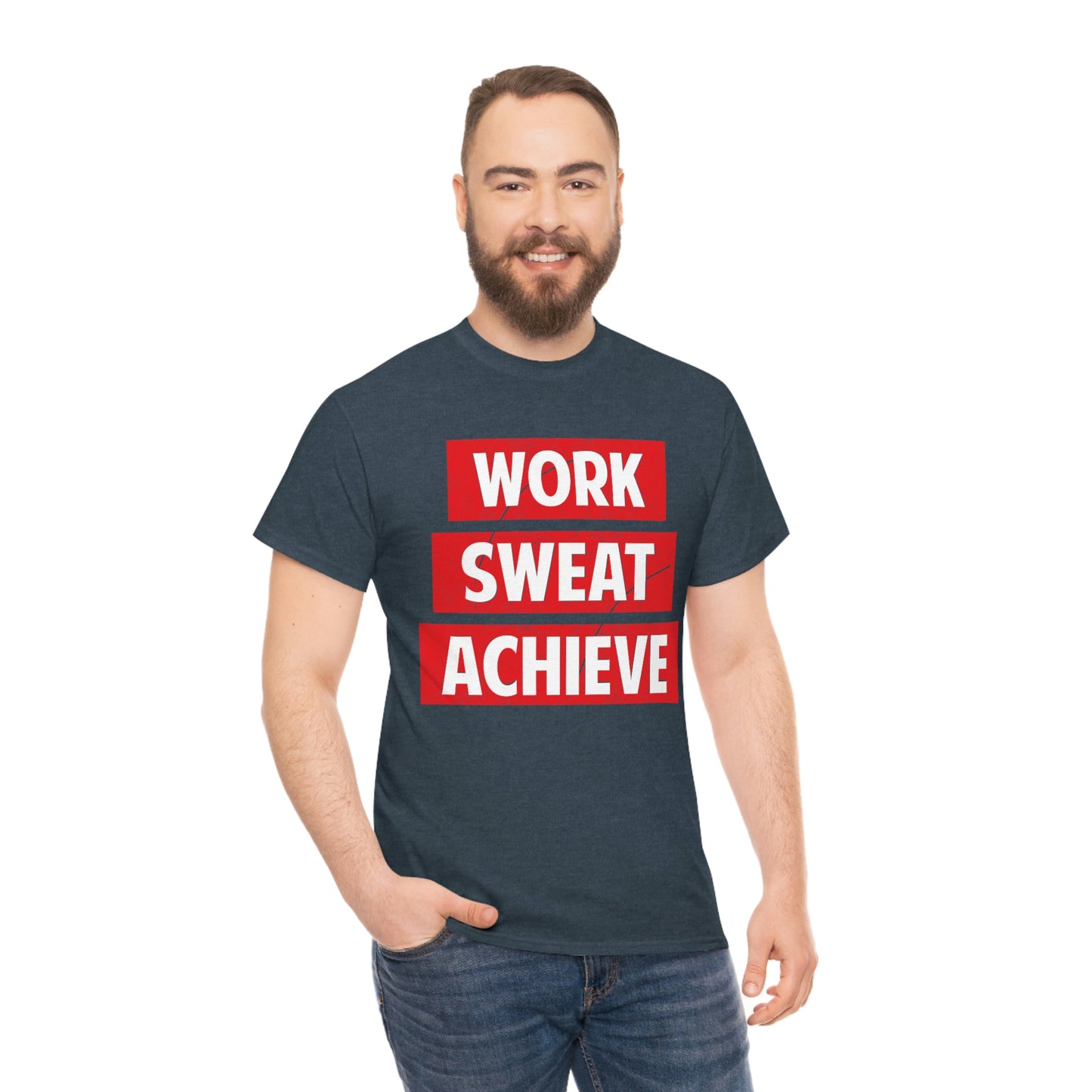 Work, Sweat, Achieve - Unisex Heavy Cotton T-shirt