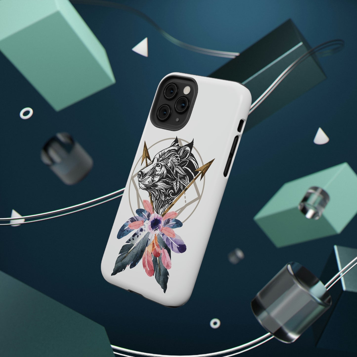 BOHO Styled Wolf - Impact-Resistant Cases for iPhone and Samsung