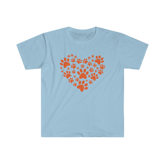 Dog Paws in heart shape - Unisex Softstyle T-Shirt