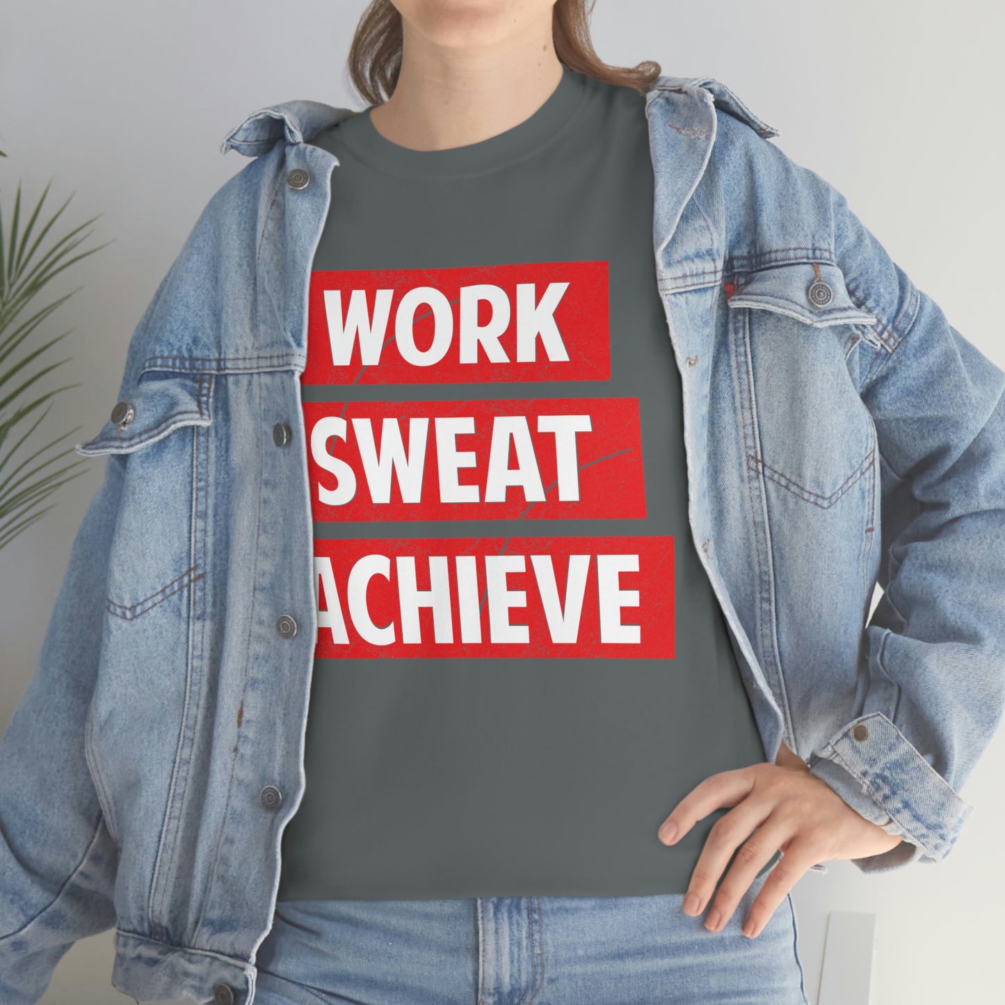 Work, Sweat, Achieve - Unisex Heavy Cotton T-shirt