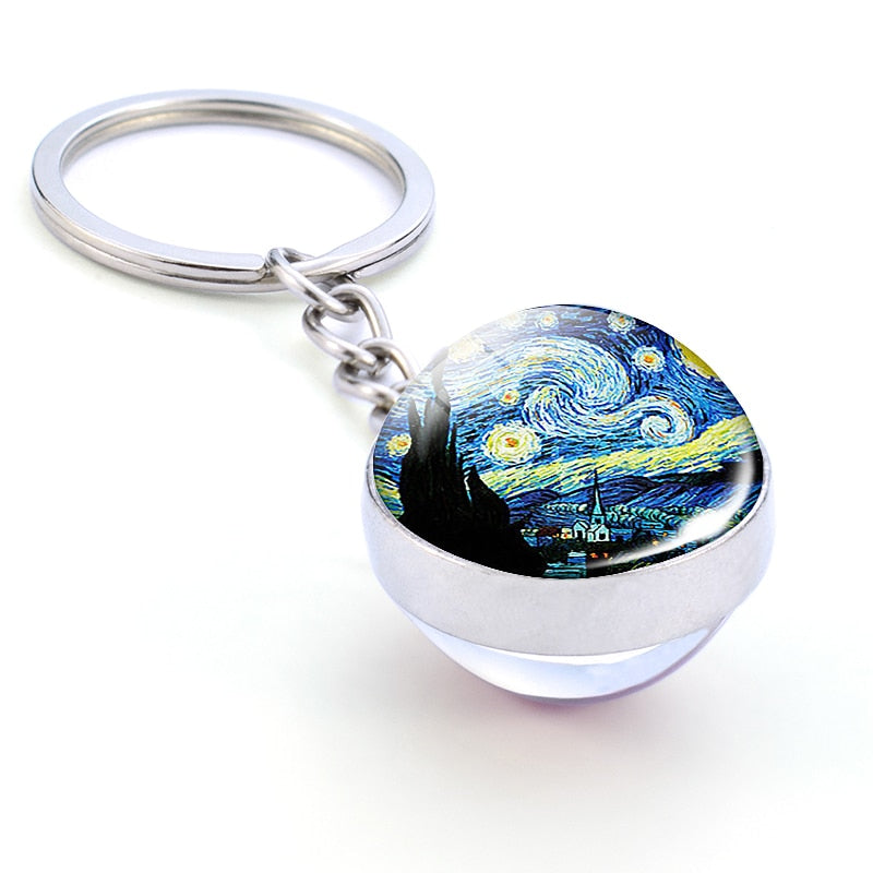 Glass Ball Keychain