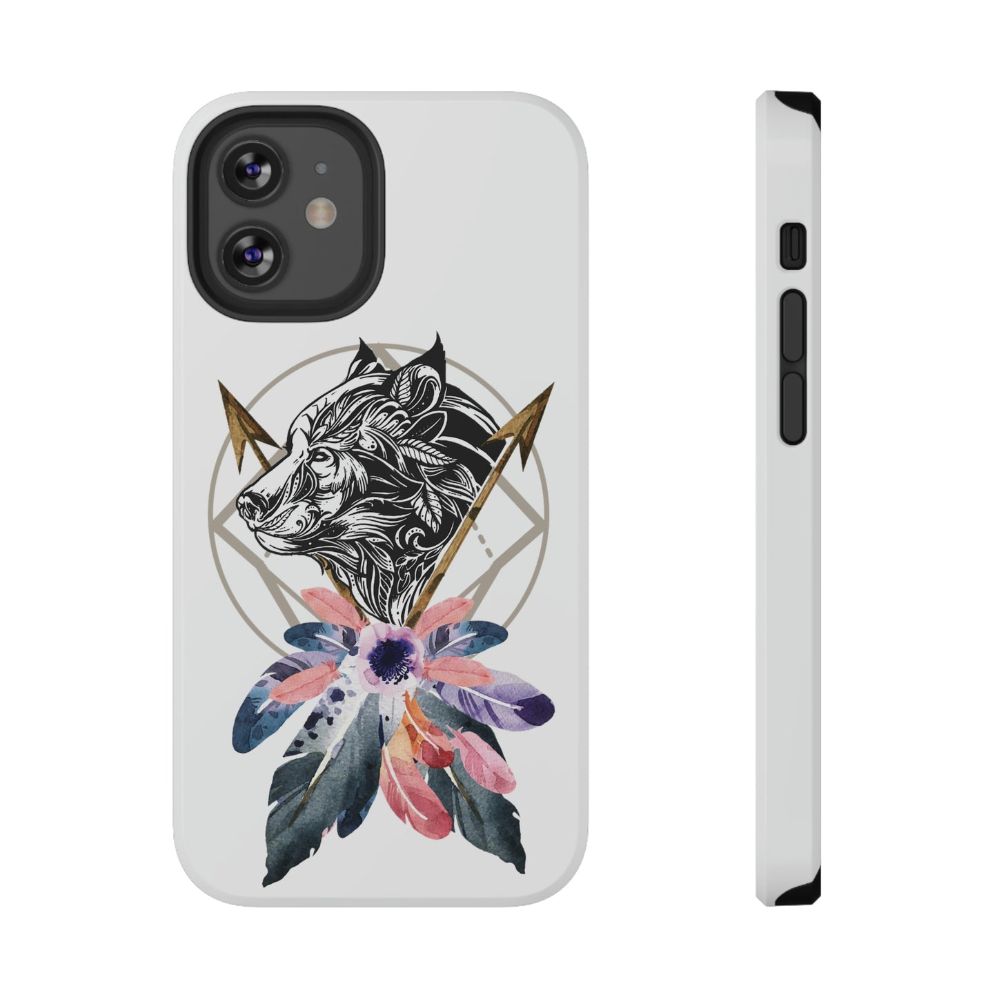 BOHO Styled Wolf - Impact-Resistant Cases for iPhone and Samsung