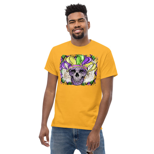 Mardi Gras Skull with Jesters Hat Men's classic tee