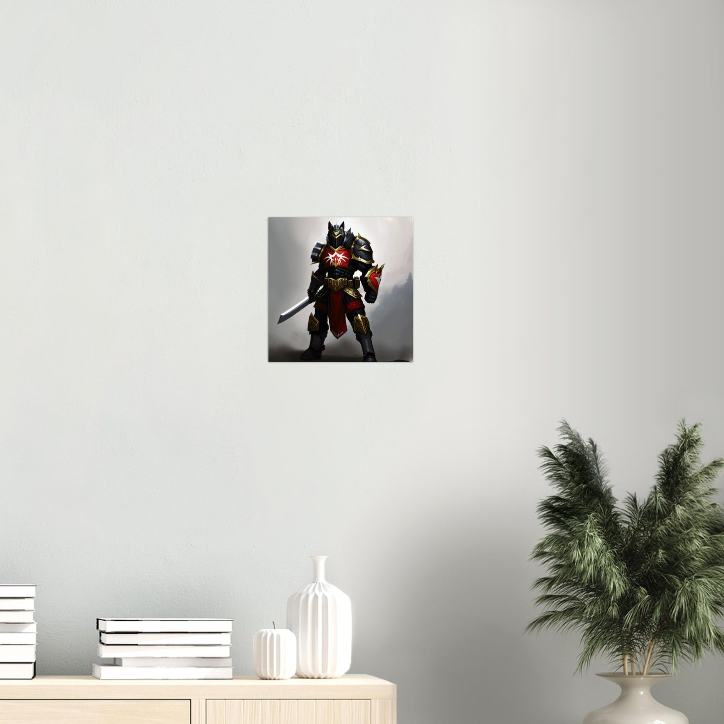 Wolf Knight Gold Trim Armor With Red Accessories - Classic Matte Paper Poster