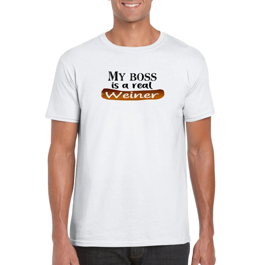 My Boss is a Real Weiner - Classic Unisex Crewneck T-shirt