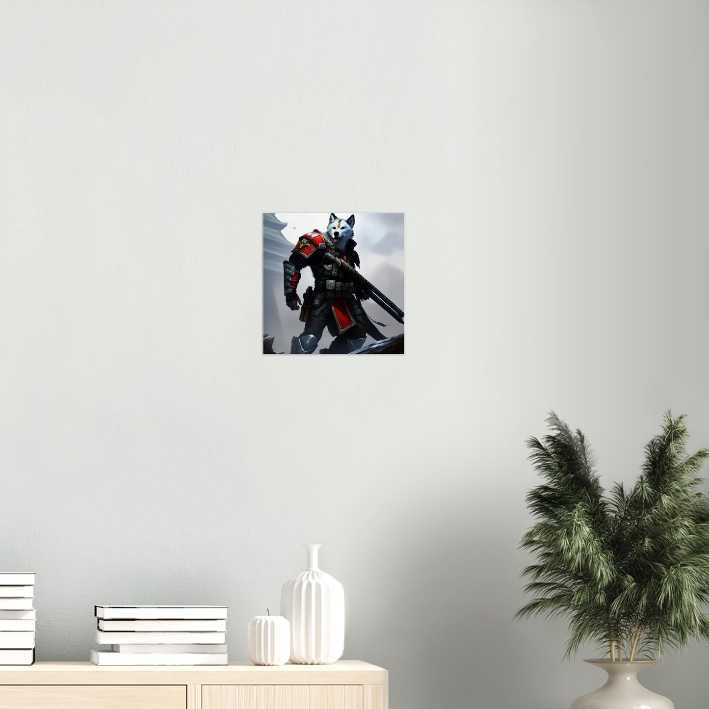 Temple Defending Wolf Knight -  Classic Matte Paper Poster