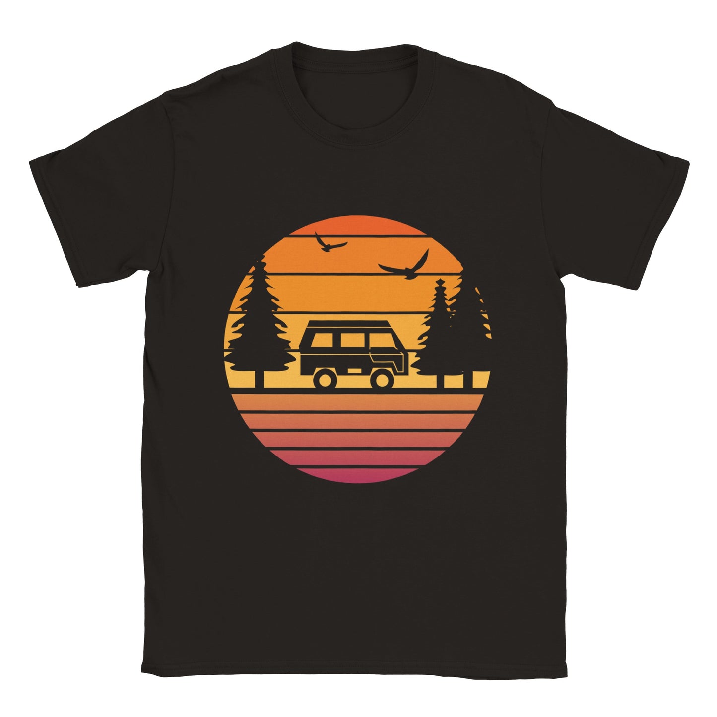 Camping Van Scene Silhouette - Classic Unisex Crewneck T-shirt