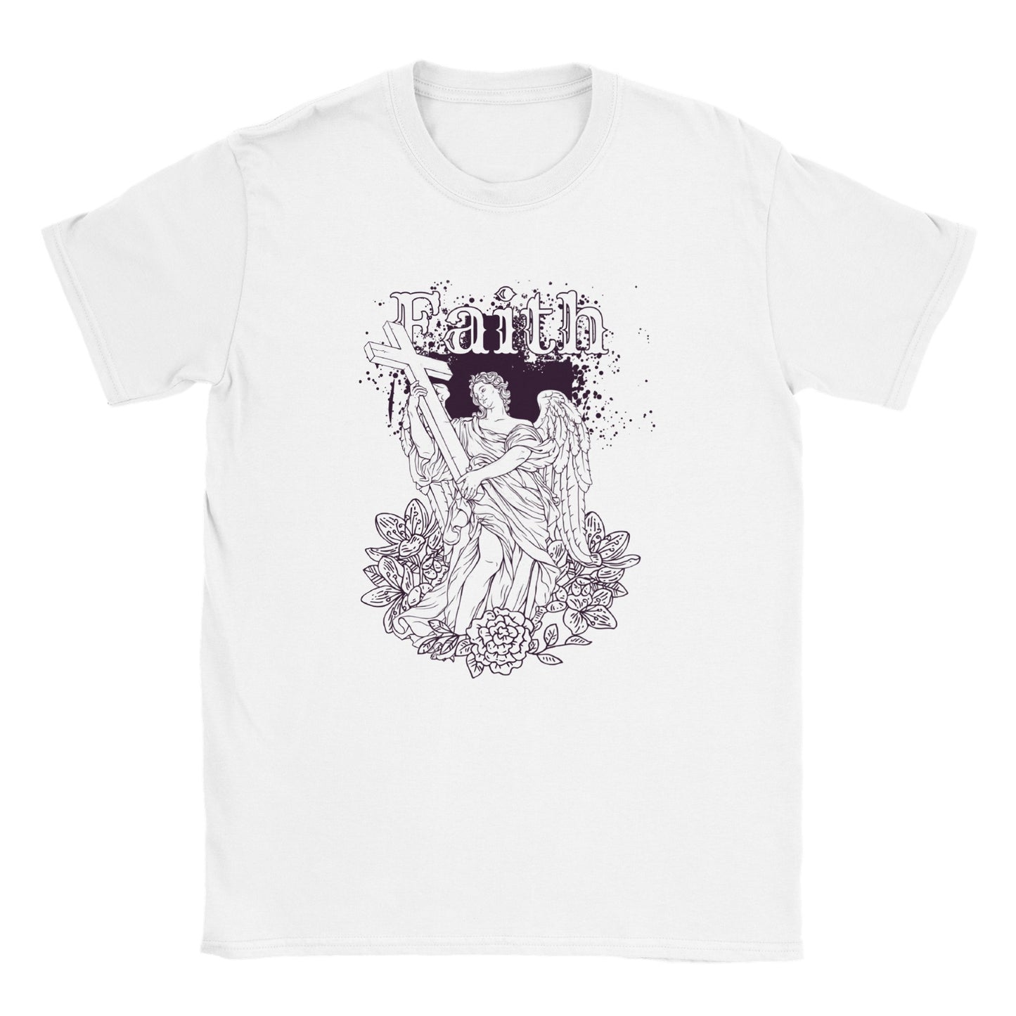 Faith Angel with Cross - Classic Unisex Crewneck T-shirt