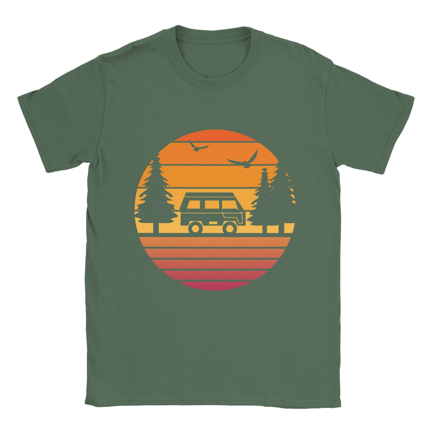 Camping Van Scene Silhouette - Classic Unisex Crewneck T-shirt